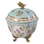 Шкатулка голубого цвета с цветочными орнаментами Blue Garden варинант исполнения - 1 | Loft Concept в Ульяновске