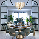 Люстра с многослойным эффектом из овальных элементов из непрозрачного стекла Conformation варинант исполнения - 3 | Loft Concept в Ульяновске