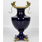 Ваза темно-синего цвета из фарфора с бронзовыми стрекозами Eden Garden porcelain and bronze варинант исполнения - 2 | Loft Concept в Ульяновске