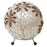 Настольная лампа из перламутра на металлическом каркасе Indonesian Ball варинант исполнения - 3 | Loft Concept в Ульяновске