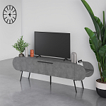 ТВ-тумба серая с 2-мя откидными дверцами и 2-мя открытыми полками CAPSULE TV STAND RETRO GREY варинант исполнения - 3 | Loft Concept в Ульяновске