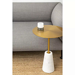 Кофейный столик с круглой столешницей на белом мраморном основании Original Foundation варинант исполнения - 1 | Loft Concept в Ульяновске