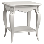 Стол журнальный белый из массива бука с полкой в стиле прованс White Provence варинант исполнения - 2 | Loft Concept в Ульяновске