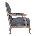 Кресло с пуфом с мягкой обивкой из льна Edward Armchair grey варинант исполнения - 2 | Loft Concept в Ульяновске