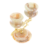 Подсвечник двухрожковый из натурального камня оникс Stone Candlestick варинант исполнения - 3 | Loft Concept в Ульяновске