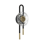 Бра черного цвета с круглым прозрачным стеклянным плафоном Virelia  варинант исполнения - 1 | Loft Concept в Ульяновске