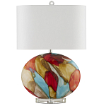 Настольная лампа разноцветная с овальным тканевым абажуром Abstraction варинант исполнения - 4 | Loft Concept в Ульяновске