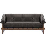 Трехместный диван Duncan винтажная черная кожа варинант исполнения - 1 | Loft Concept в Ульяновске