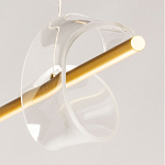 Люстра линейная золотистого цвета с двумя прозрачными волнистыми элементами Wave Line варинант исполнения - 11 | Loft Concept в Ульяновске