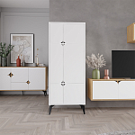 Комод белый с 4-мя дверцами на металлических ножках SPARK MULTIPURPOSE CABINET WHITE варинант исполнения - 11 | Loft Concept в Ульяновске
