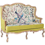 Диван из натурального бука бежевый с изображением птиц и цветов Beige Green Chinoiserie Garden Sofa варинант исполнения - 9 | Loft Concept в Ульяновске