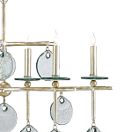 Люстра линейная с круглыми прозрачными подвесками  Horizontal Rectangular Chandelier варинант исполнения - 1 | Loft Concept в Ульяновске