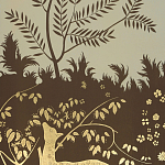 Обои ручная роспись в стиле Арт-деко Rateau Colourway SC-243 on Deep Rich Gold gilded paper варинант исполнения - 2 | Loft Concept в Ульяновске