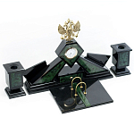 Настольный письменный набор из нефрита Герб России Dignity варинант исполнения - 2 | Loft Concept в Ульяновске