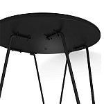 Стол журнальный c круглой столешницей из стекла серого цвета Gray and Gold Marble варинант исполнения - 5 | Loft Concept в Ульяновске