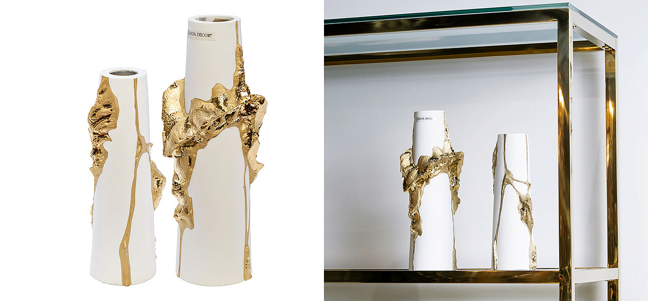 Ваза Rhea white with gold 24 Ваза Rhea white with gold 24 - Loft-Concept в Ульяновске