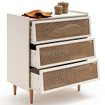 Комод с 3-мя ящиками из ротанга Blais Cream Wicker Furniture варинант исполнения - 4 | Loft Concept в Ульяновске