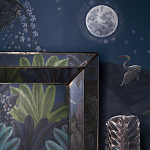 Обои ручная роспись Phuljhari Original colourway on Empire Blue dyed silk варинант исполнения - 2 | Loft Concept в Ульяновске