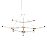 Люстра с геометрической конструкцией из вытянутых цилиндрических плафонов Hex Scaffold  варинант исполнения - 1 | Loft Concept в Ульяновске