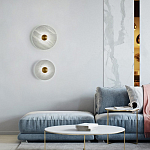 Бра в форме диска из натурального камня с декоративным центральным элеменом Cryptocrystalline Stone варинант исполнения - 1 | Loft Concept в Ульяновске