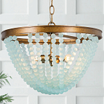 Круглая люстра с подвесками в виде круглых голубых бусин Blue Beads Chandelier варинант исполнения - 1 | Loft Concept в Ульяновске