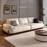 Диван кожаный с каркасом из массива дерева Furniture Medieval варинант исполнения - 2 | Loft Concept в Ульяновске