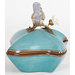 Фарфоровая шкатулка с птицей Eden Garden Blue варинант исполнения - 4 | Loft Concept в Ульяновске