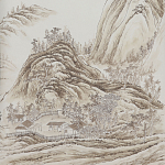 Обои ручная роспись A Thousand Li of Rivers and Mountains Special Colourway on Bleached White dyed silk 2 варинант исполнения - 2 | Loft Concept в Ульяновске