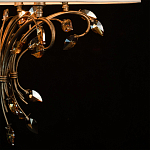 Люстра подвесная круглая с тканевым полупрозрачным абажуром и подвесками 6 ламп Gilded Elegance варинант исполнения - 7 | Loft Concept в Ульяновске