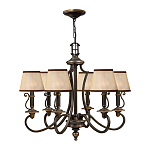 Люстра бронзового цвета с бежевыми абажурами из органзы в классическом стиле Hinkley варинант исполнения - 8 | Loft Concept в Ульяновске