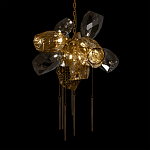 Люстра подвесная со стеклянными плафонами из дымчатого и золотистого с шестью вертикальными подвесками Gilded Mirage  варинант исполнения - 8 | Loft Concept в Ульяновске