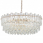 Круглая люстра с хрустальными подвесками на золотистом каркасе Gorgeous Crystal Light варинант исполнения - 10 | Loft Concept в Ульяновске