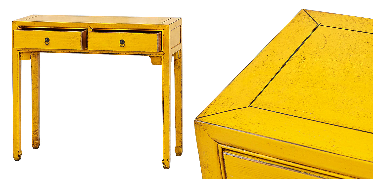 Консоль в китайском стиле с двумя ящиками Yellow Chinese Collection Console Консоль в китайском стиле с двумя ящиками Yellow Chinese Collection Console - Loft-Concept в Ульяновске