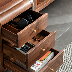 Стол рабочий округлой формы с 3-мя ящиками  Working Moonnut Table варинант исполнения - 5 | Loft Concept в Ульяновске