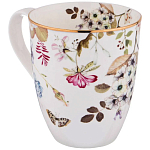Кружка белая из фарфора с рисунком цветов 400 мл Garden Whisper Porcelain Set  варинант исполнения - 1 | Loft Concept в Ульяновске