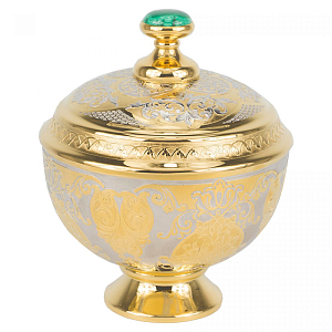 Сахарница металлическая с гравировкой и натуральным камнем Малахит в подарочной коробке Metal Stone Sugar Bowls