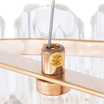 Люстра подвесная многослойная с прозрачными хрустальными трубками и золотистым каркасом Hexagon Tube Light варинант исполнения - 4 | Loft Concept в Ульяновске