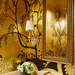 Обои ручная роспись в стиле Арт-деко Rateau Original colourway on Deep Rich Gold gilded paper варинант исполнения - 2 | Loft Concept в Ульяновске