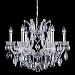 Люстра подвесная с 6-ю лампочками и прозрачными хрустальными подвесками на хромированном основании Crystal lamps варинант исполнения - 1 | Loft Concept в Ульяновске