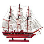 Декоративная модель деревянного красного парусника в подарочной упаковке With The low варинант исполнения - 1 | Loft Concept в Ульяновске