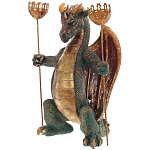 Подсвечник в виде дракона Dragon Candlestick Green Gold варинант исполнения - 3 | Loft Concept в Ульяновске