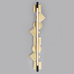 Бра вертикальное черного цвета с золотыми кругами и квадратами Gravyura варинант исполнения - 3 | Loft Concept в Ульяновске