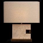 Настольная лампа с прямоугольным основанием из натурального камня c тканевым абажуром Lapis Tiburtinus варинант исполнения - 2 | Loft Concept в Ульяновске