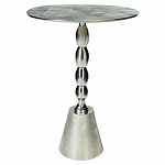 Кофейный столик с рельефной столешницей из металла Aplika Silver варинант исполнения - 1 | Loft Concept в Ульяновске