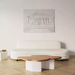 Дизайнерский журнальный стол с фигурной столешницей на белом основании Holarisex варинант исполнения - 2 | Loft Concept в Ульяновске