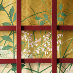 Обои ручная роспись The Plain of Musashi Original colourway on painted Xuan paper with gold ombre варинант исполнения - 2 | Loft Concept в Ульяновске