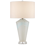 Настольная лампа стеклянная с тканевым абажуром Edges варинант исполнения - 3 | Loft Concept в Ульяновске