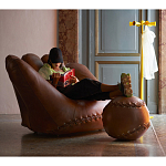 Дизайнерский кожаный пуф в виде бейсбольного мяча Poltronova Joe Ball Pouf варинант исполнения - 7 | Loft Concept в Ульяновске