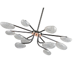 Люстра черного цвета с 12-ю прозрачными плафонами овальной формы Iona chandelier варинант исполнения - 3 | Loft Concept в Ульяновске