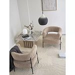 Кресло полукруглое мягкое с буклированной обивкой Armchair with Boucle Upholstery варинант исполнения - 7 | Loft Concept в Ульяновске